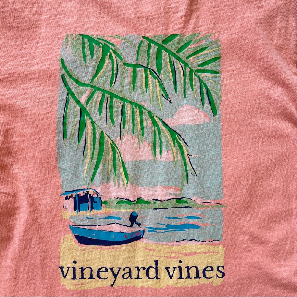 Vineyard Vines Motorboat Pink T Shirt Size S